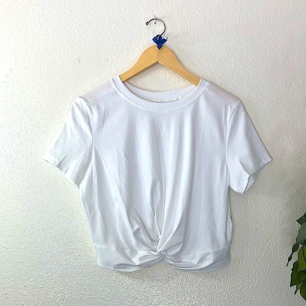 2 Amazon Basics Cropped Tie Front Top